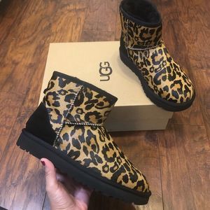 leopard print ugg style boots